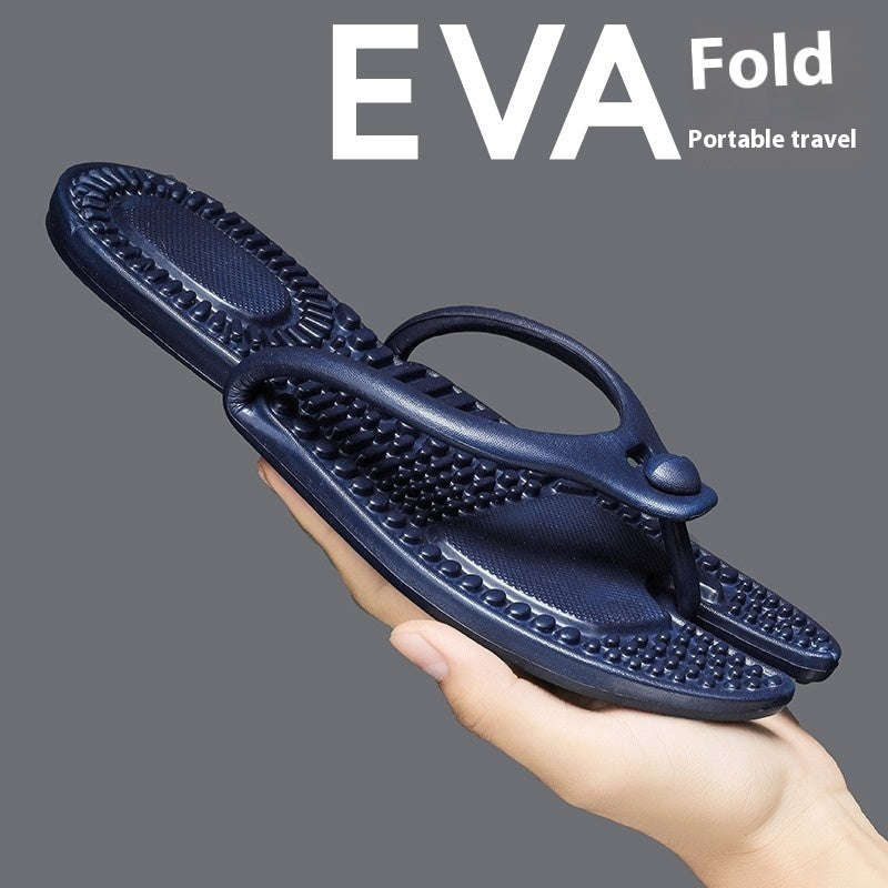 Foldable Travel Couple Flip Flops - Plus Size Options