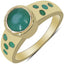 Anillo de Esmeralda y Diamante Bañado en Oro Amarillo de 14K