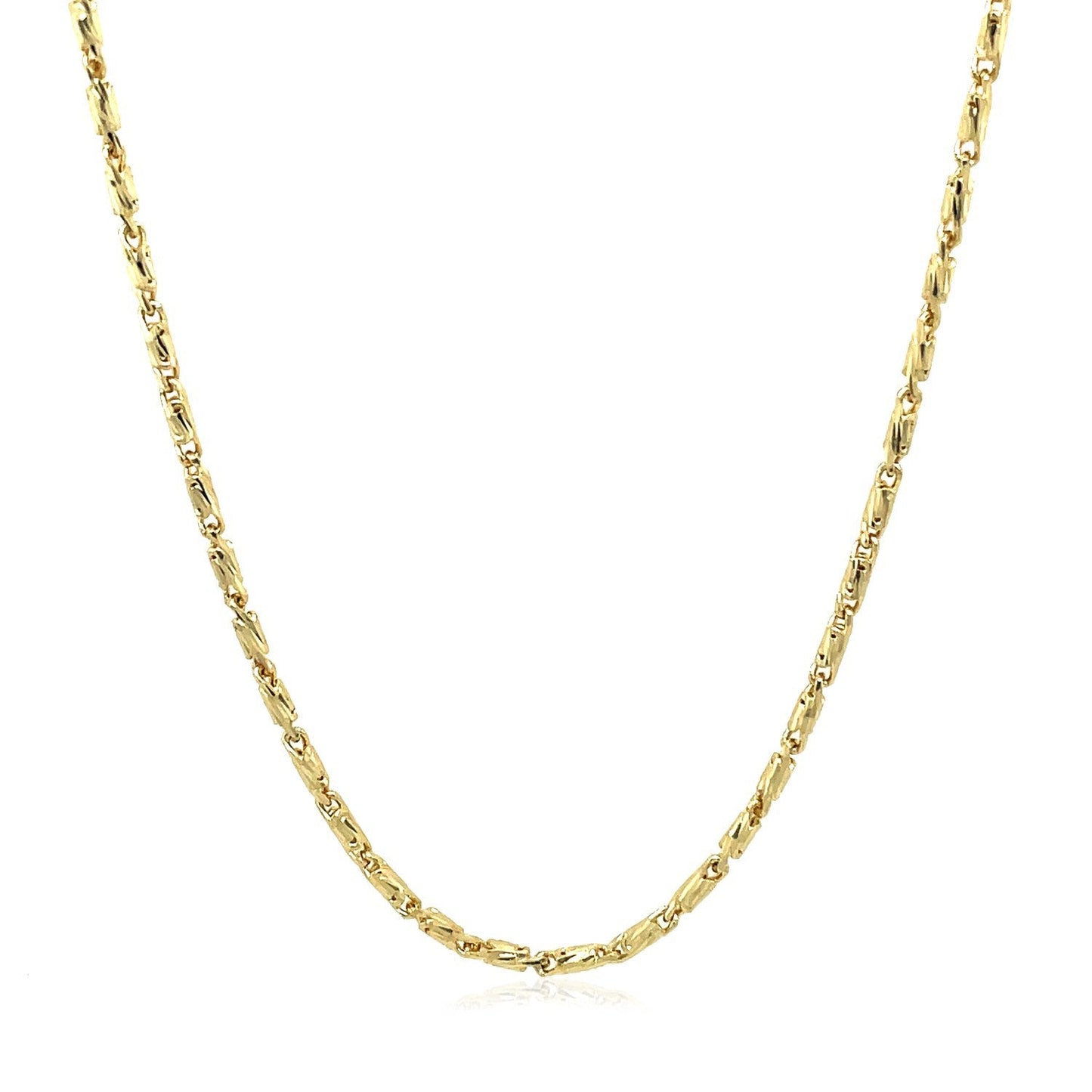 14k Yellow Gold Diamond Cut Fancy Links Pendant Chain