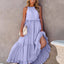 Elegant Ruffled Sleeveless Tiered Maxi Dress with Pockets