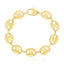 14k Yellow Gold High Polish Lite Puffed Mariner Link Bracelet