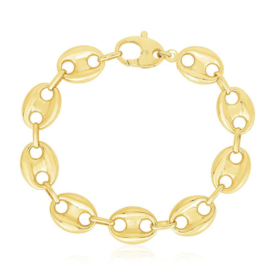 Bracelet en lien marin léger en or jaune 14k poli
