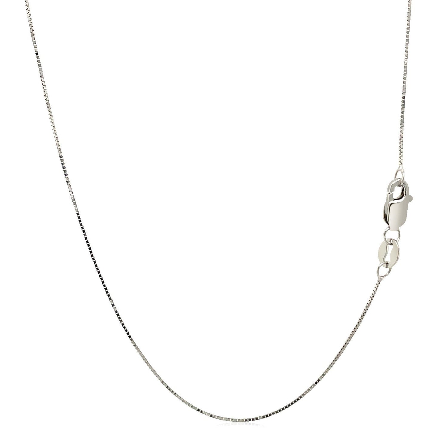 10k White Gold Classic Box Chain - 0.45 mm