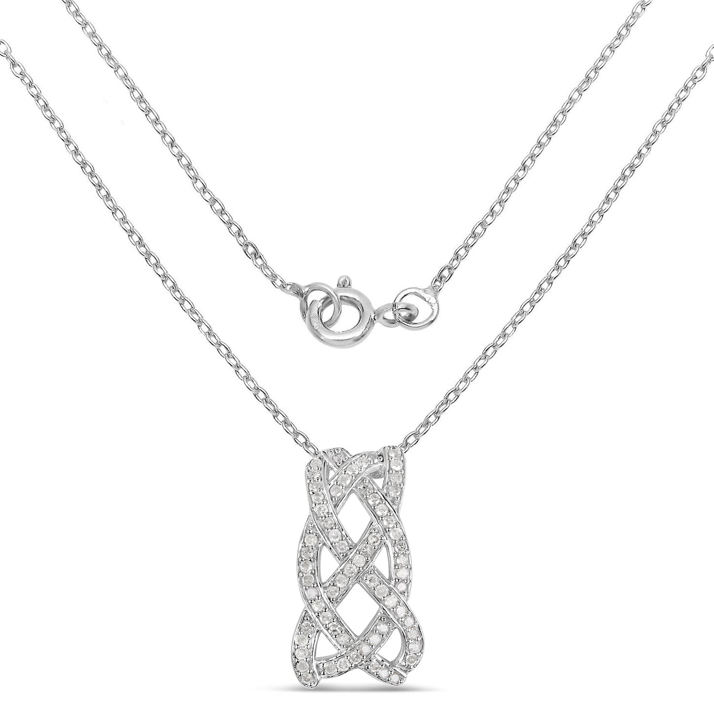 Colgante de Diamante Blanco Genuino de 0.54 Quilates en Plata Esterlina