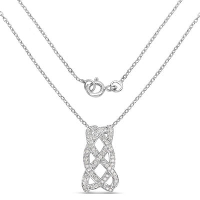 Pendentif en diamant blanc véritable de 0,54 carat en argent sterling