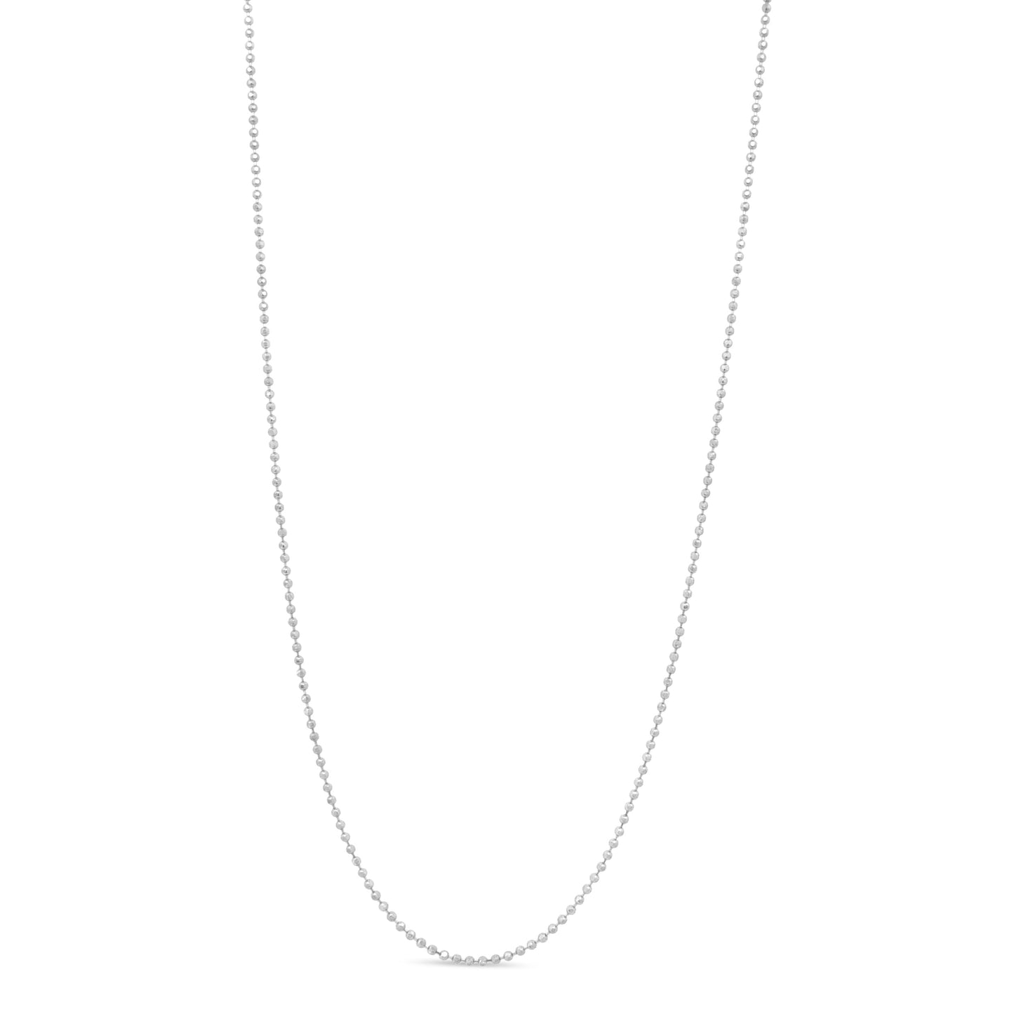 Collier chaîne à perles en argent sterling 0,7 mm Slim Dainty unisexe 18"