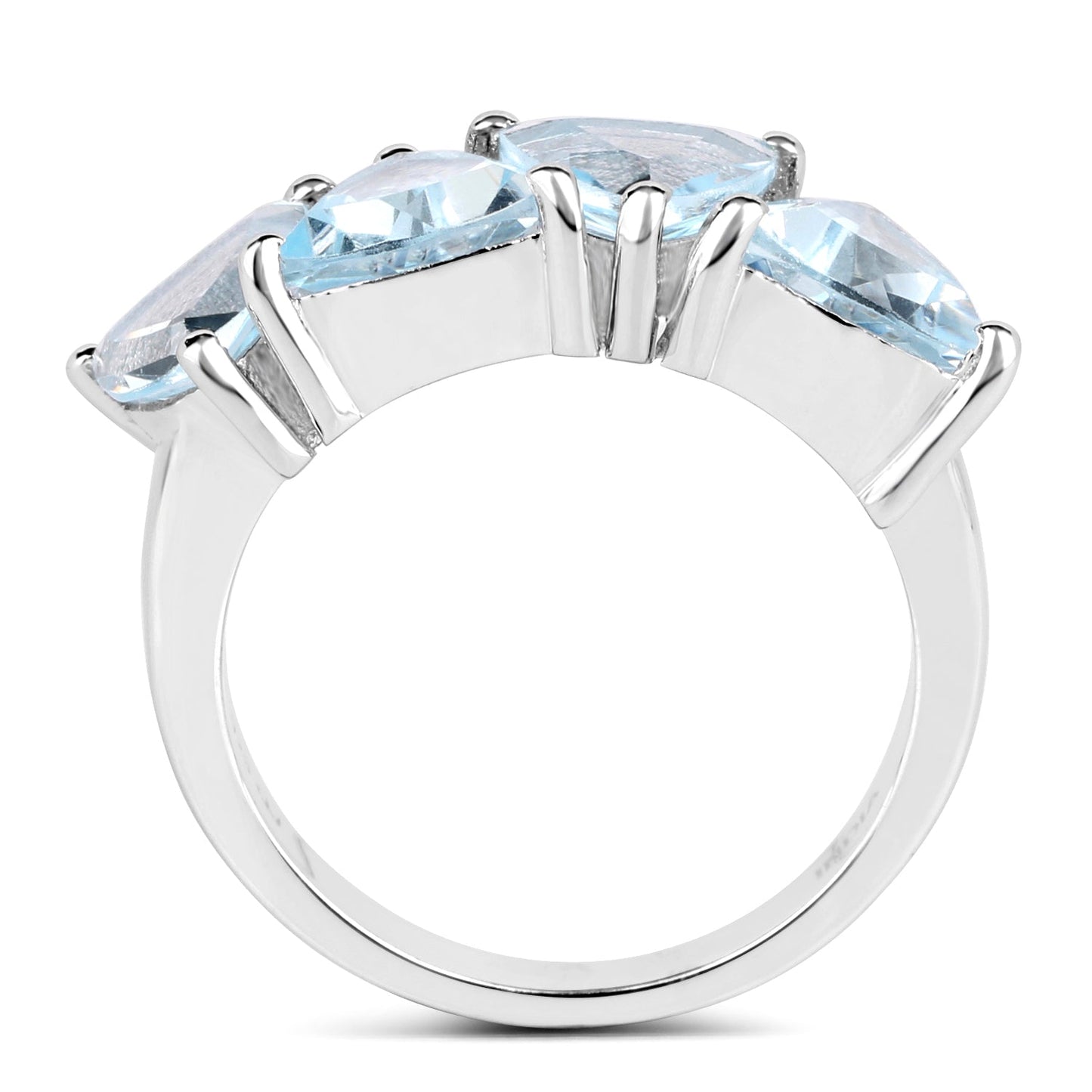 Bague en argent sterling .925 avec topaze bleue véritable de 5,00 carats