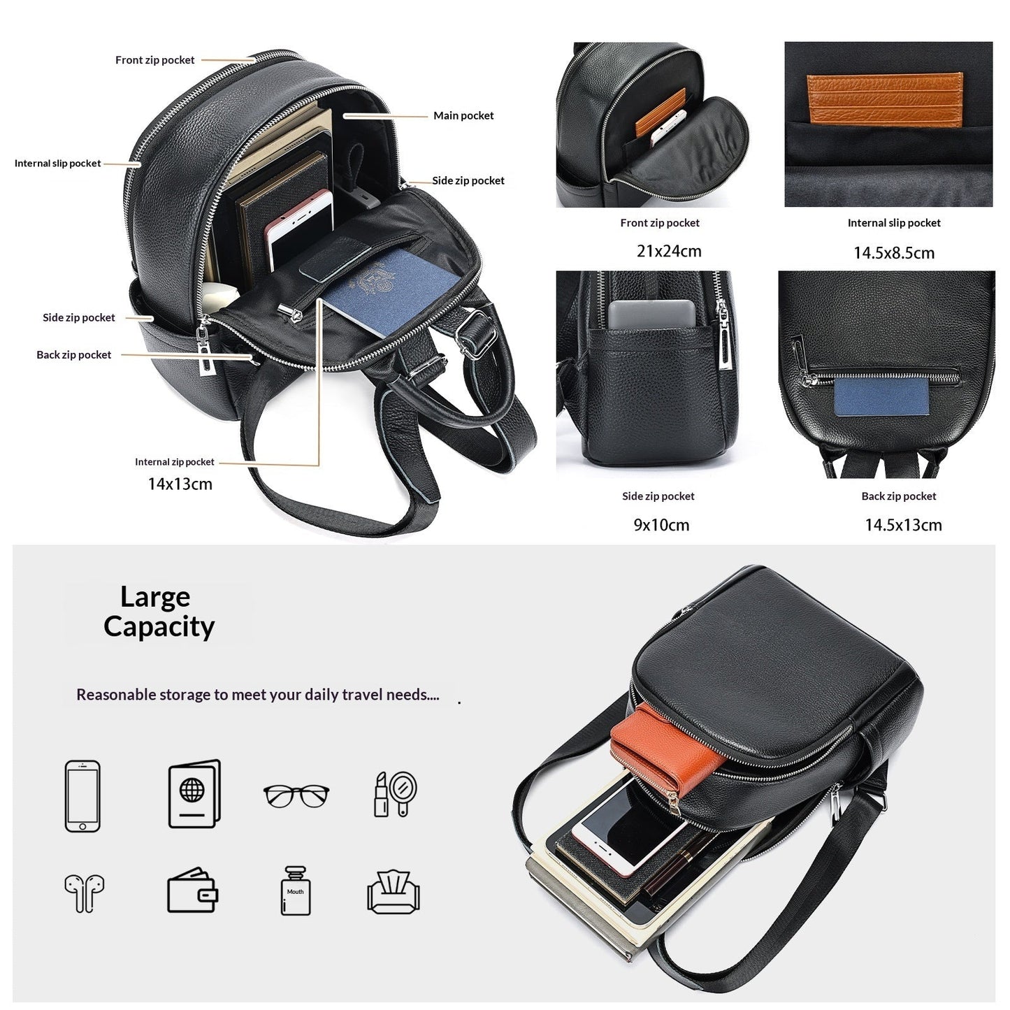 Mochila de Moda para Mujeres, Simple, Versátil y de Alta Capacidad