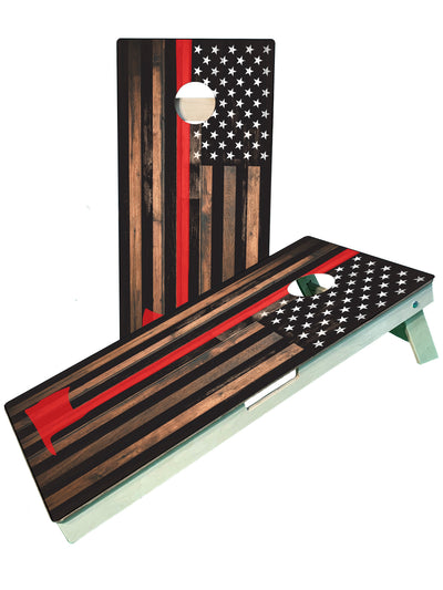 Premium Firefighter Red Line Cornhole Boards - Korvel