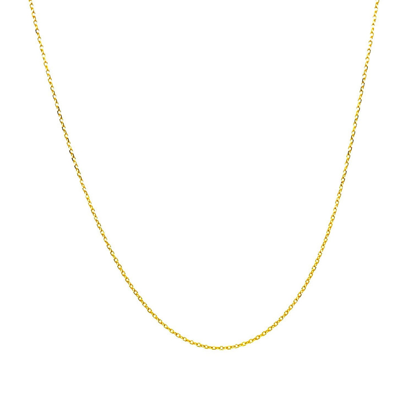 14k Yellow Gold Diamond Cut Cable Link Chain - 0.7mm