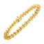 Bracelet en lien en argent sterling plaqué or jaune 10KT avec diamants - 7,5"
