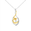 Collar de Pendiente en Espiral de Diamantes de Oro de Dos Tonos de 10K