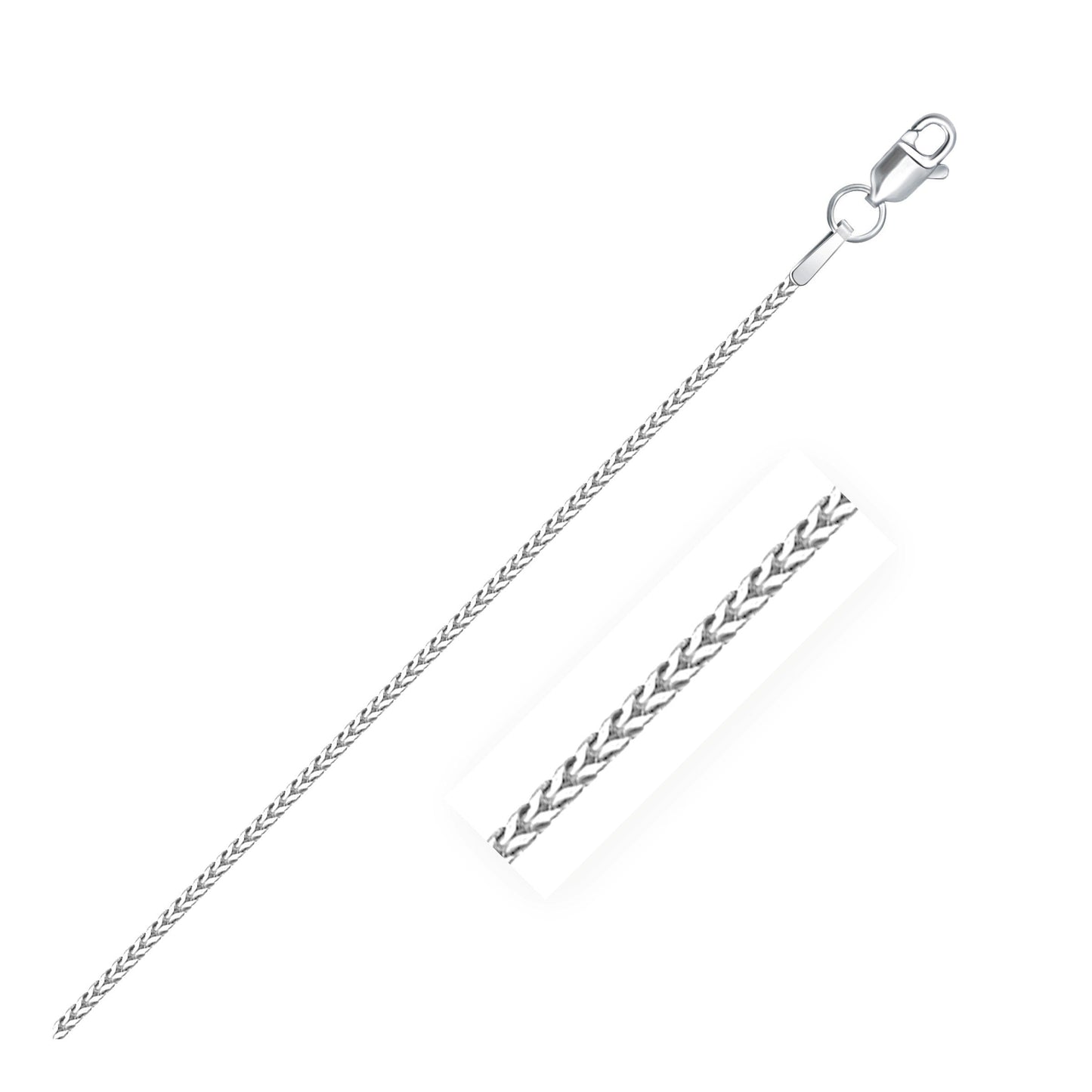 Chaîne Franco en Or Blanc 14k - 0,9 mm Élégance