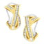 14K Yellow and White Gold Diamond Hoop Earrings