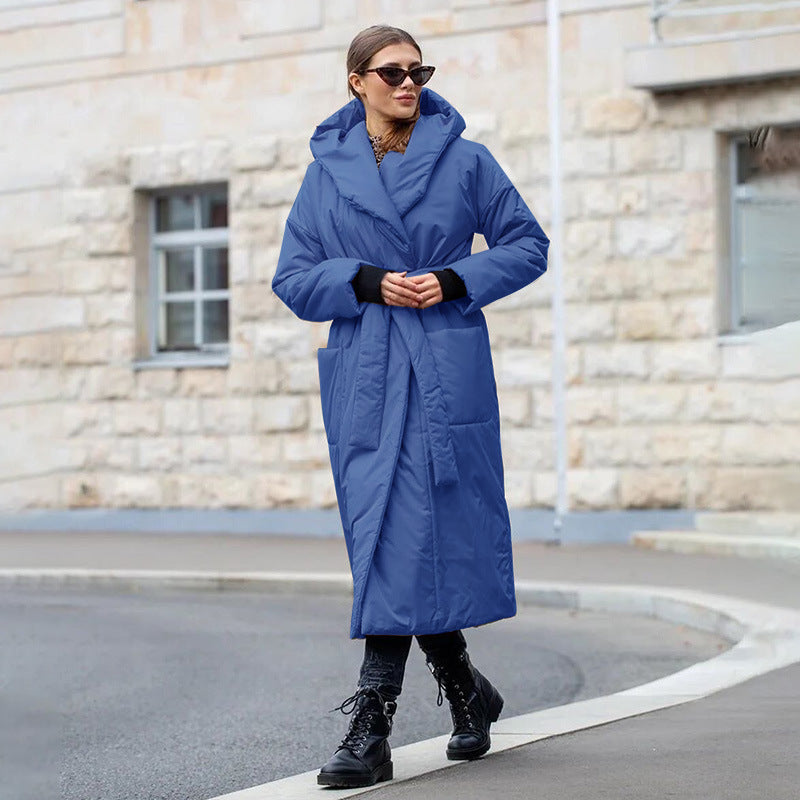 Premium Hooded Long Cotton Padded Overcoat for Women