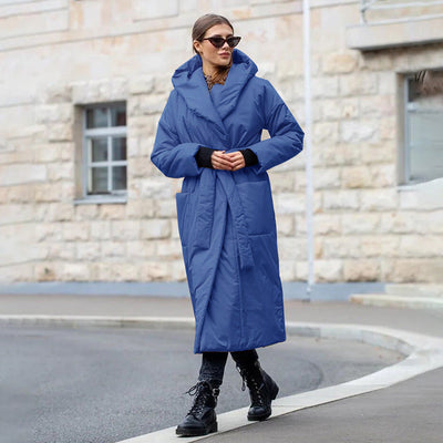 Premium Hooded Long Cotton Padded Overcoat for Women