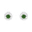 Boucles d'oreilles en argent sterling .925 avec diamants verts Miracle-Set