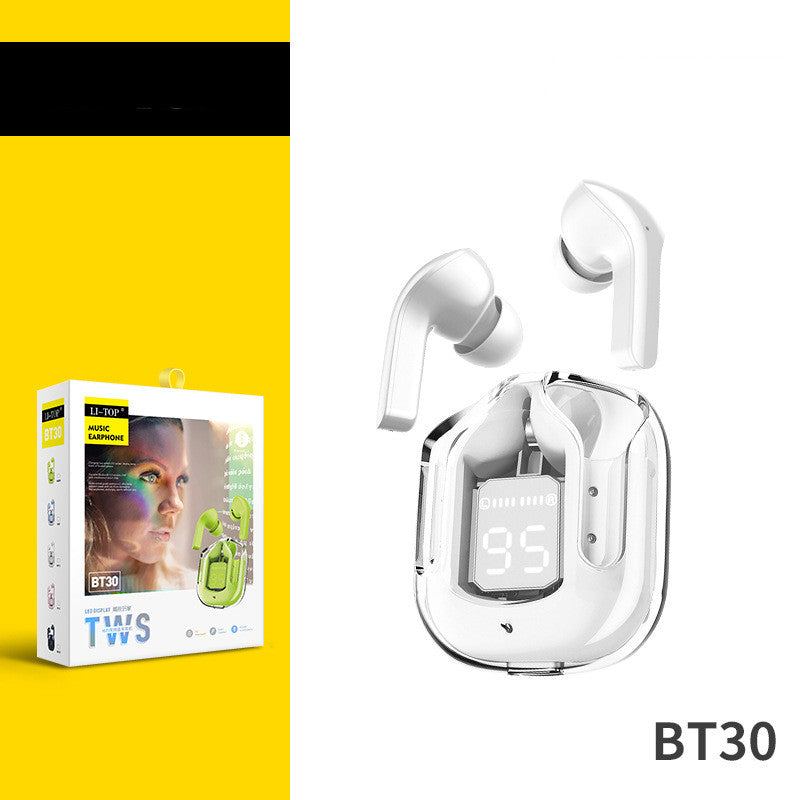 Mini Transparent Wireless Bluetooth Headset with Digital Display