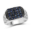 1.13 Carat Genuine Blue Sapphire Sterling Silver Engagement Ring