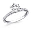 Anillo de Compromiso de Oro Blanco de 14k con Acentos de Diamante