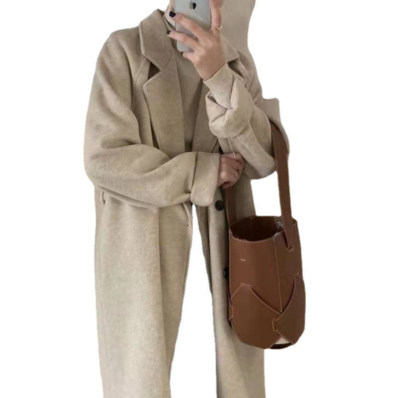 Manteau en laine mi-long pour femmes pour l'automne et l'hiver