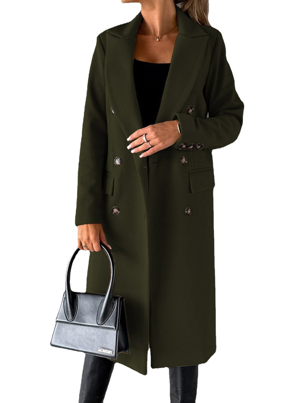Double Breasted Lapel Coat - Premium Winter Overcoat for Women