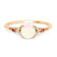 Anillo de 14K de Ópalo, Turmalina Rosa y Diamante de 0.57 Quilates