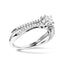 Bague de fiançailles en or blanc 14K avec diamant à double bande - Taille 7