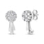Pendientes de gota en oro blanco de 14 quilates con diamantes en forma de flor