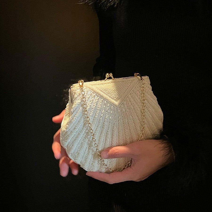 Sac à bandoulière élégant en forme de coquillage pour femmes