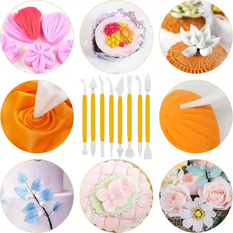 Ensemble d'outils en fondant de 11 pièces pour la décoration de gâteaux