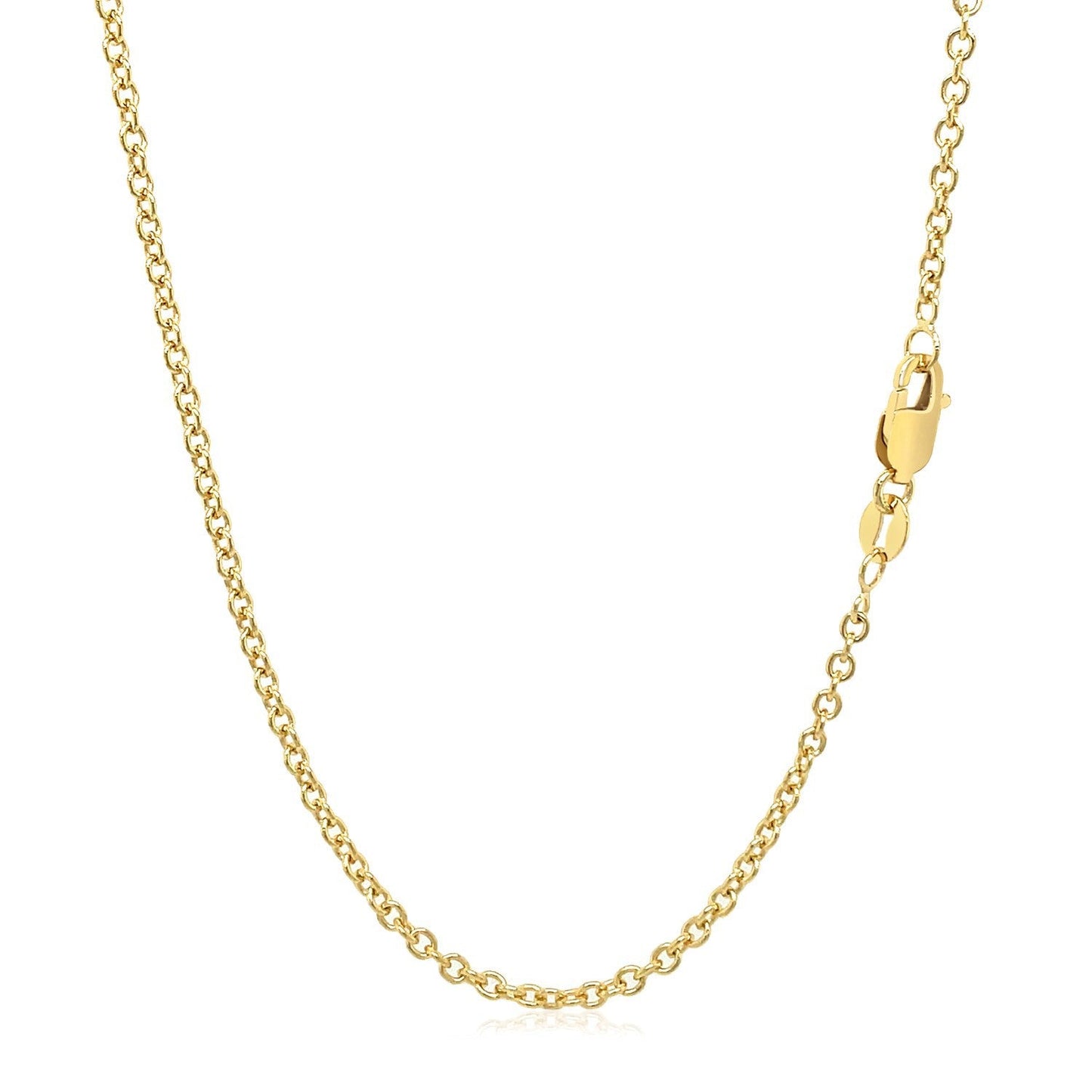 14k Yellow Gold Round Cable Link Chain - 1.9mm