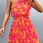 Pink Smocked Printed Single Shoulder Dress