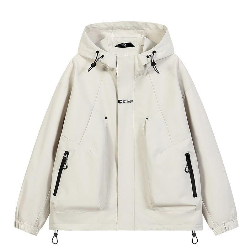 Veste coupe-vent à capuche tendance pour vêtements de travail en extérieur