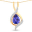 Colgante de Tanzanita y Diamante de 2.75 Quilates en Oro Amarillo de 14K