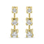 Boucles d'oreilles pendantes en or jaune 14K avec 1/2 cttw de diamants ronds à 3 pierres