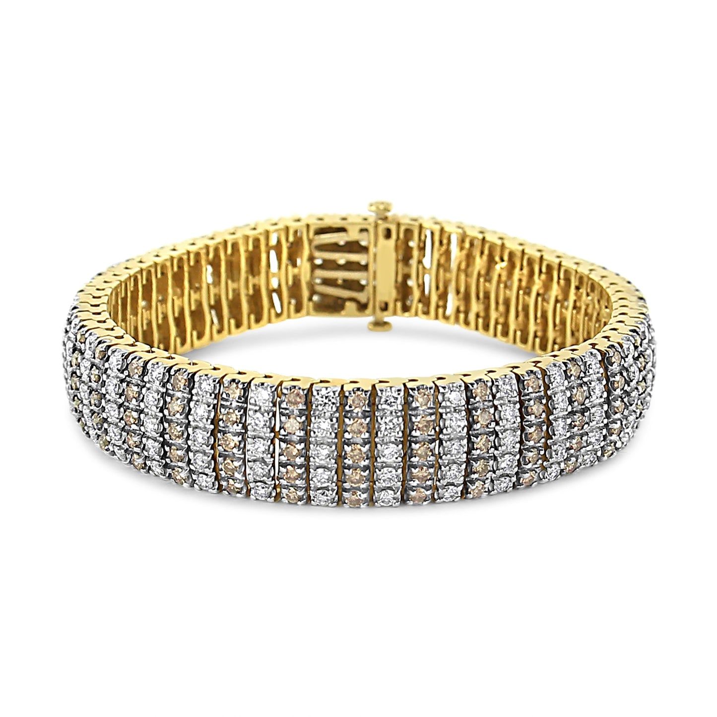 10K Yellow Gold 10-1/3 Cttw Diamond Tennis Bracelet - Size 7.25