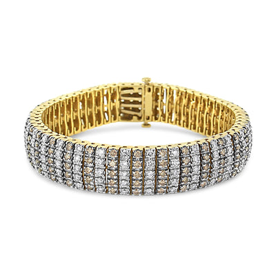 Pulsera de tenis de diamantes de oro amarillo de 10K de 10-1/3 Cttw - Tamaño 7.25