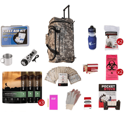 WSK 3-Day Food Storage Emergency Survival Kit with Rolling Bag - Korvel