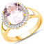 4.81 Carat Genuine Kunzite and White Zircon Sterling Silver Ring