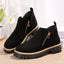 Botas de Tobillo de Ante Chic con Cremallera Lateral para Mujeres
