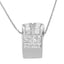 Collar de Pendiente de Corazón de Cinta de Diamante de Oro Blanco de 14K