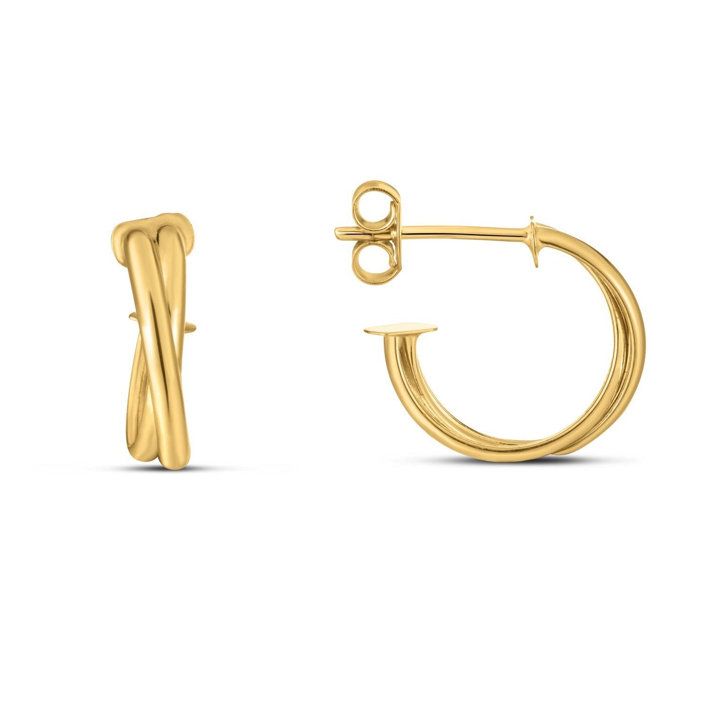 Aros Cruzados de Oro Amarillo de 14k