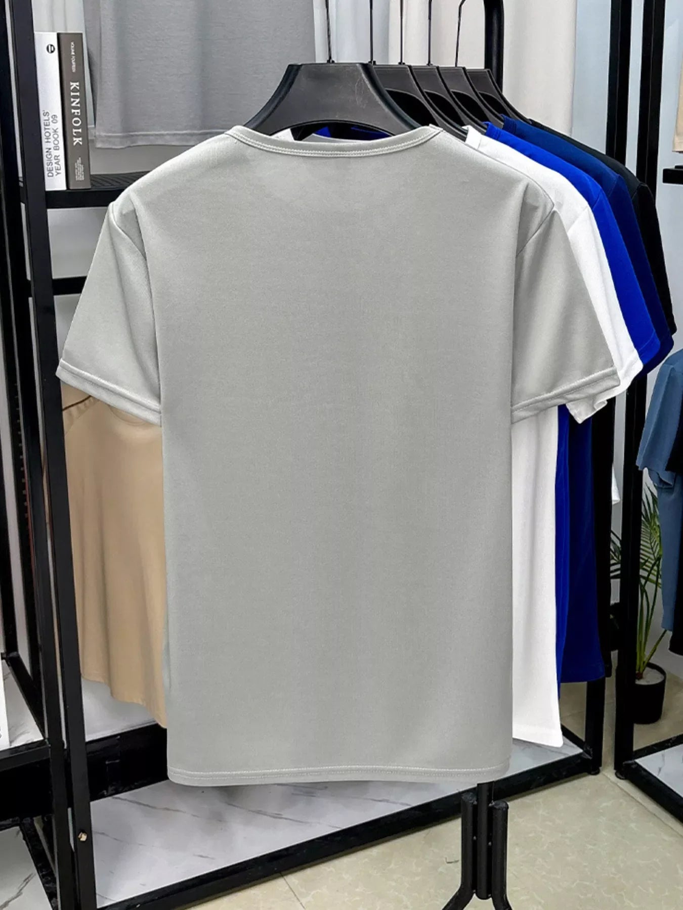 Camiseta de Manga Corta de Cuello Redondo para Hombre en Tallas Grandes