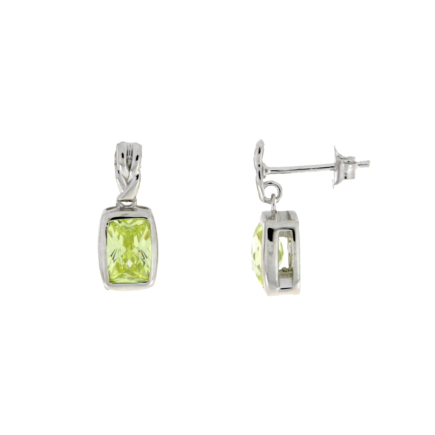 Boucles d'oreilles pendantes en zircon cubique naturel en argent sterling