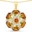 Pendentif en argent sterling .925 avec pierres multi de 6,87 carats
