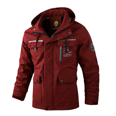 Chaqueta de rompevientos con capucha casual para hombres - Impermeable y elegante