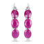 1.81 Carat Genuine Ruby and White Diamond Sterling Silver Earrings