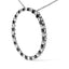 .925 Sterling Silver Black & White Diamond Open Hoop Pendant Necklace