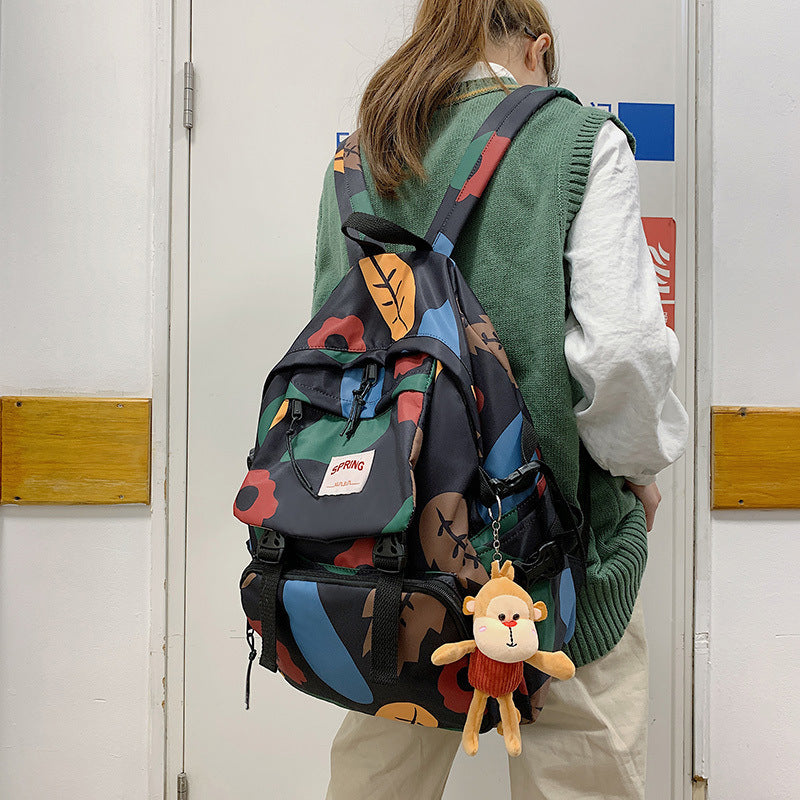 Mori Style Contrast Color Travel Backpack for Students